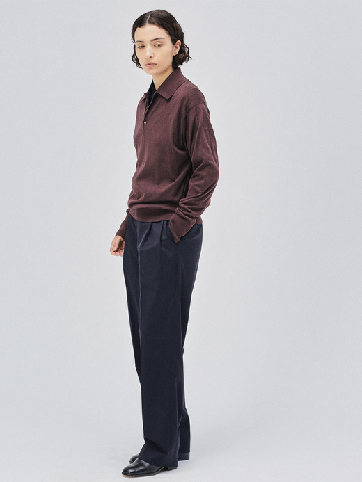 【JOHN SMEDLEY×KAPTAIN SUNSHINE】 Sea Island Cotton 長袖ポロシャツ｜KSJS001 詳細画像 RAISIN 3