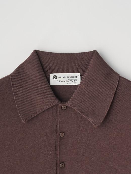 【JOHN SMEDLEY×KAPTAIN SUNSHINE】 Sea Island Cotton 長袖ポロシャツ｜KSJS001 詳細画像 RAISIN 6