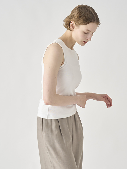スビンコットンタンクトップ｜UTS935｜UNDERWEAR for WOMEN 詳細画像 NO1(L03630TS935_ホワイト) 6