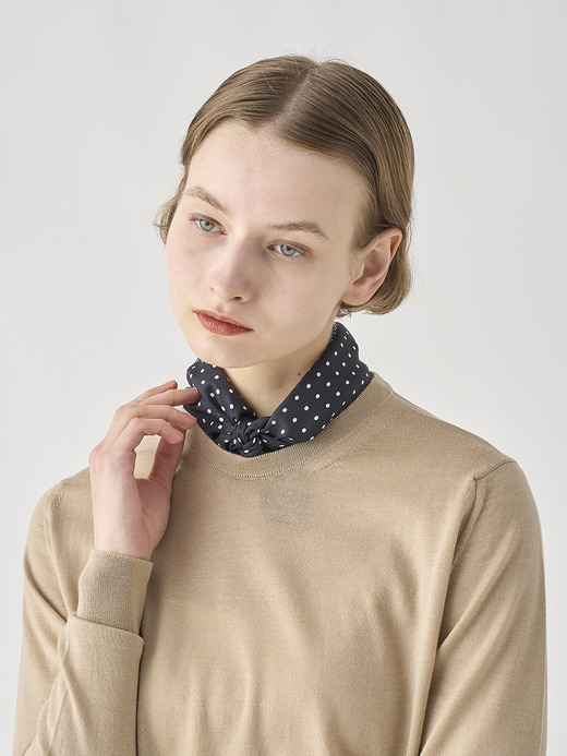 Silk Dot Scarf | SMALL 詳細画像 NO2(L03640SF501_ネイビー) 1