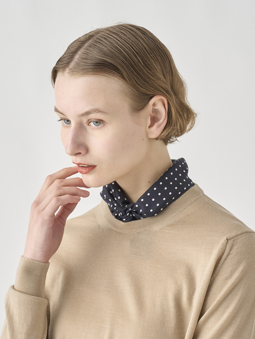 Silk Dot Scarf | SMALL 詳細画像 NO2(L03640SF501_ネイビー) 3