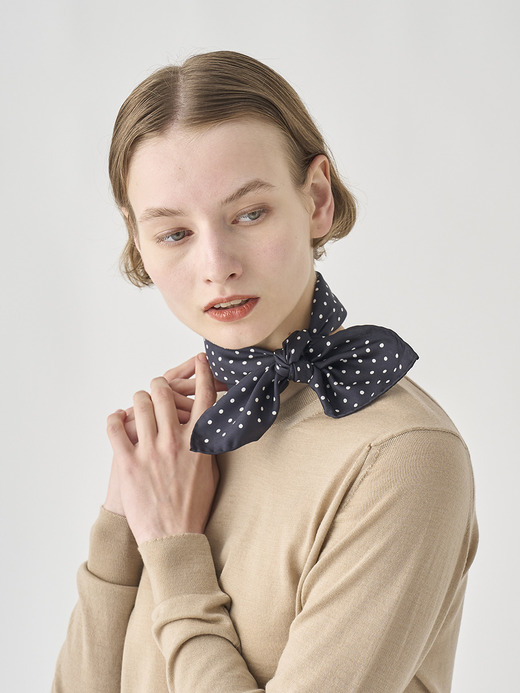 Silk Dot Scarf | SMALL 詳細画像 NO2(L03640SF501_ネイビー) 5