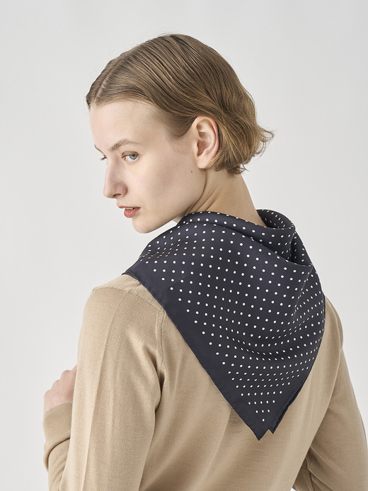 Silk Dot Scarf | LARGE 詳細画像 NO2(L03640SF751_ネイビー) 4