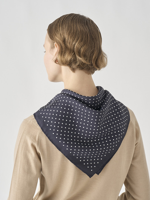 Silk Dot Scarf | LARGE 詳細画像 NO2(L03640SF751_ネイビー) 5