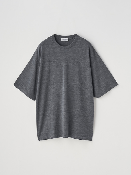 ウォッシャブルウール クルーネック半袖Ｔシャツ｜TS955 詳細画像 NO2(L03680TS955_チャコール) 1
