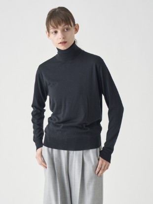 タートルネック長袖ニットプルオーバー | LENA | 30G MODERN FIT