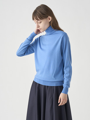 タートルネック長袖ニットプルオーバー | LENA | 30G MODERN FIT
