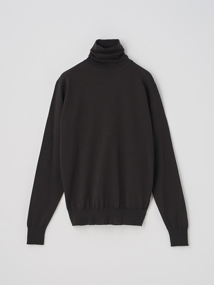 タートルネック長袖ニットプルオーバー | LENA | 30G MODERN FIT