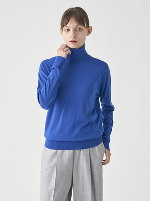 タートルネック長袖ニットプルオーバー | LENA | 30G MODERN FIT