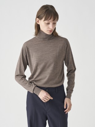 タートルネック長袖ニットプルオーバー | LENA | 30G MODERN FIT