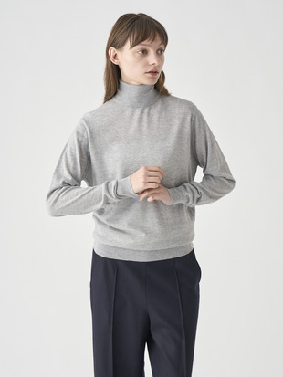 タートルネック長袖ニットプルオーバー | LENA | 30G MODERN FIT