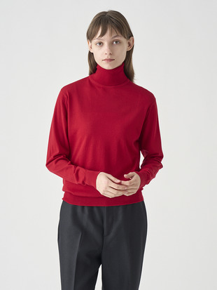 タートルネック長袖ニットプルオーバー | LENA | 30G MODERN FIT