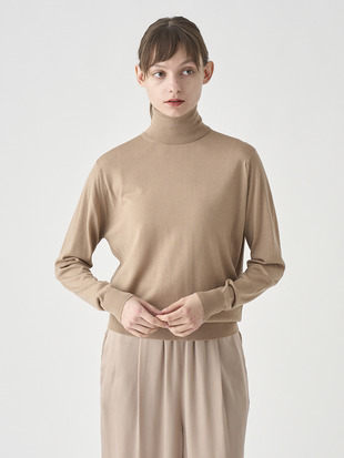 タートルネック長袖ニットプルオーバー | LENA | 30G MODERN FIT
