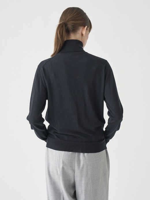 タートルネック長袖ニットプルオーバー | LENA | 30G MODERN FIT 詳細画像 BLACK 8