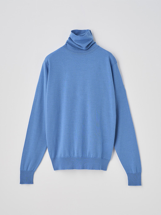 タートルネック長袖ニットプルオーバー | LENA | 30G MODERN FIT 詳細画像 CHAMBRAY BLUE 2