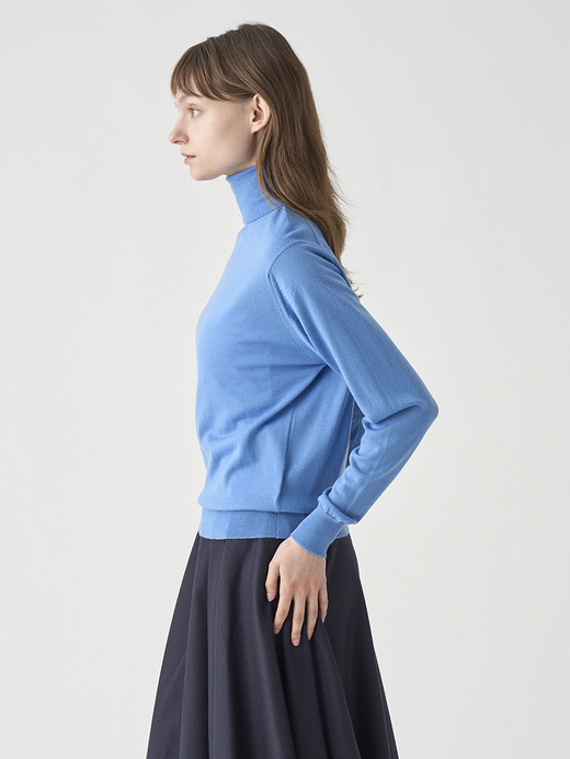 タートルネック長袖ニットプルオーバー | LENA | 30G MODERN FIT 詳細画像 CHAMBRAY BLUE 6