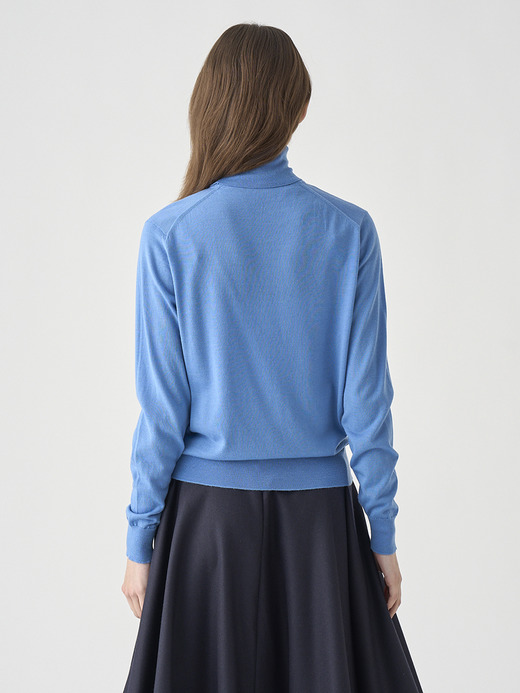 タートルネック長袖ニットプルオーバー | LENA | 30G MODERN FIT 詳細画像 CHAMBRAY BLUE 7