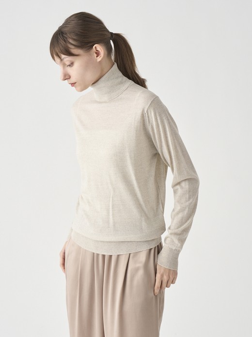 タートルネック長袖ニットプルオーバー | LENA | 30G MODERN FIT 詳細画像 GREY FLEECE 2