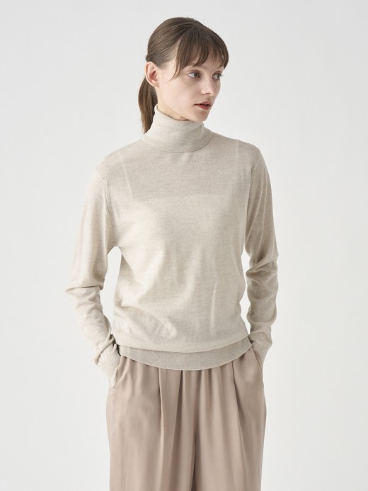 タートルネック長袖ニットプルオーバー | LENA | 30G MODERN FIT 詳細画像 GREY FLEECE 3