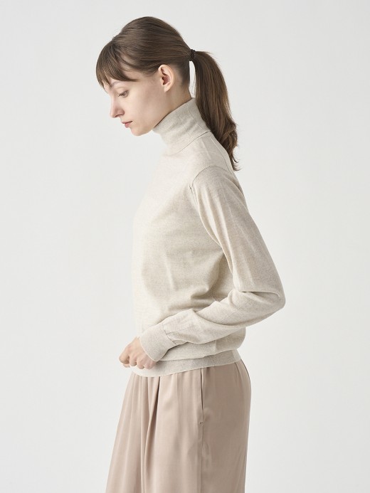 タートルネック長袖ニットプルオーバー | LENA | 30G MODERN FIT 詳細画像 GREY FLEECE 6