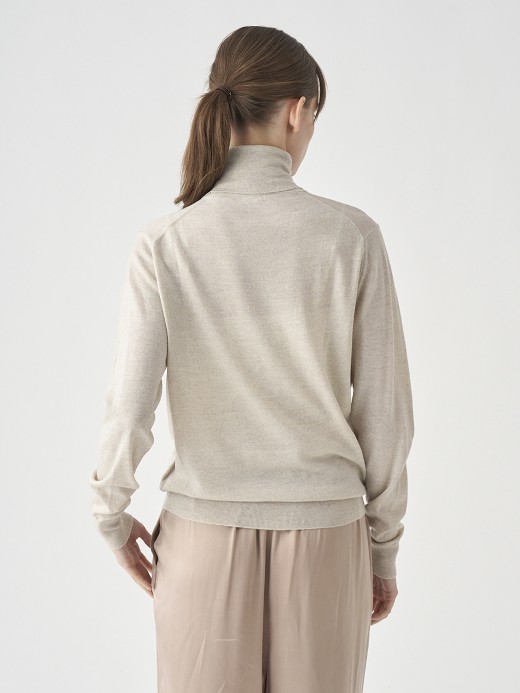 タートルネック長袖ニットプルオーバー | LENA | 30G MODERN FIT 詳細画像 GREY FLEECE 7