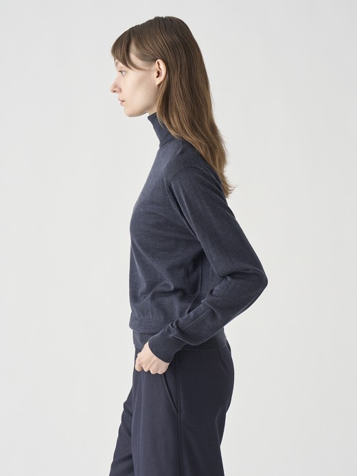 タートルネック長袖ニットプルオーバー | LENA | 30G MODERN FIT 詳細画像 HEPBURN SMOKE 4