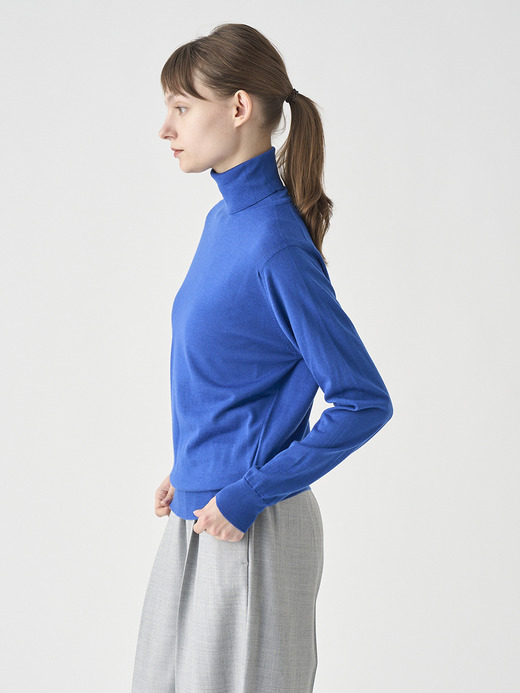 タートルネック長袖ニットプルオーバー | LENA | 30G MODERN FIT 詳細画像 MAZARINE BLUE 5