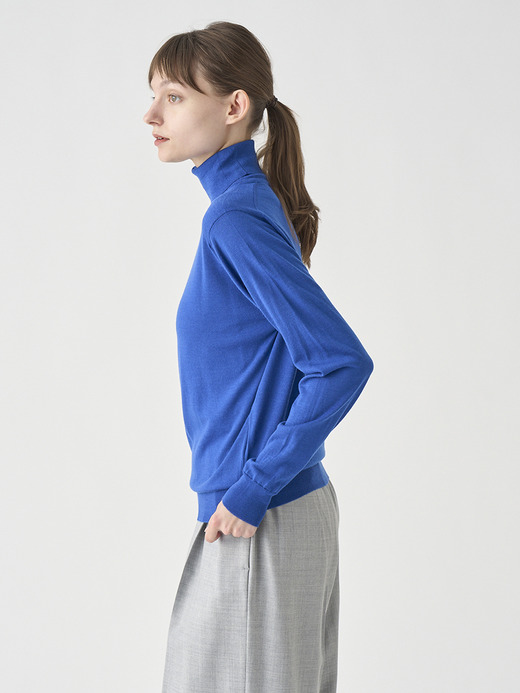 タートルネック長袖ニットプルオーバー | LENA | 30G MODERN FIT 詳細画像 MAZARINE BLUE 6