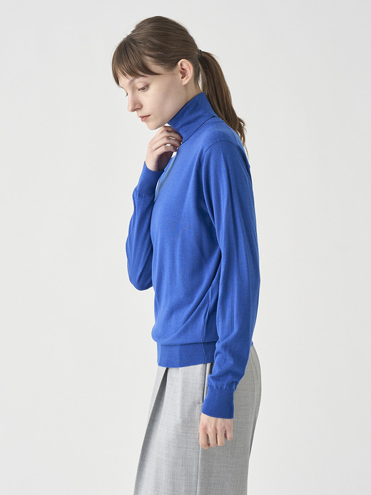 タートルネック長袖ニットプルオーバー | LENA | 30G MODERN FIT 詳細画像 MAZARINE BLUE 8