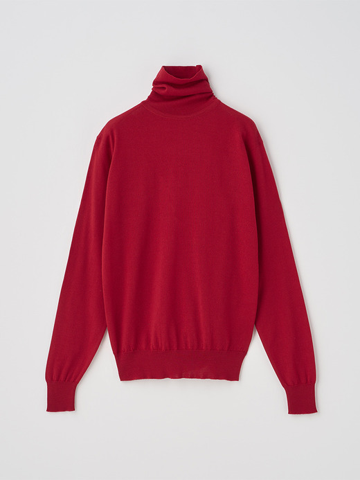 タートルネック長袖ニットプルオーバー | LENA | 30G MODERN FIT 詳細画像 RUBY RED 2