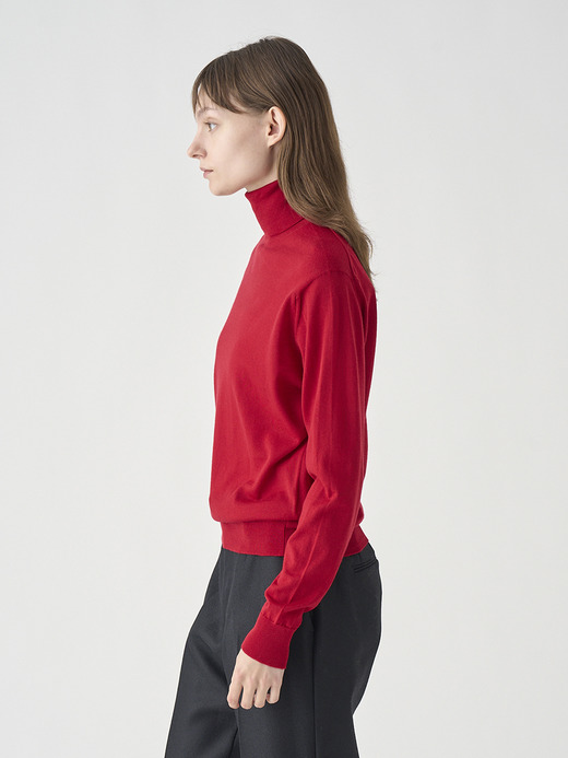 タートルネック長袖ニットプルオーバー | LENA | 30G MODERN FIT 詳細画像 RUBY RED 4