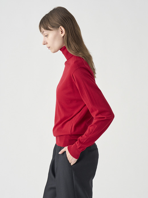 タートルネック長袖ニットプルオーバー | LENA | 30G MODERN FIT 詳細画像 RUBY RED 6