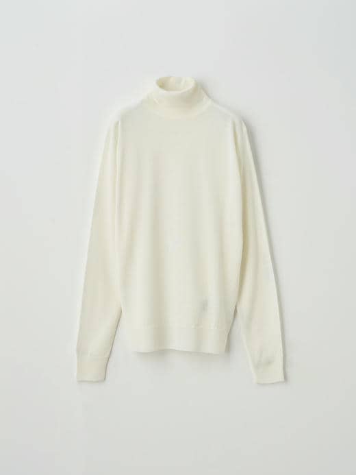タートルネック長袖ニットプルオーバー | LENA | 30G MODERN FIT 詳細画像 SNOW WHITE 1