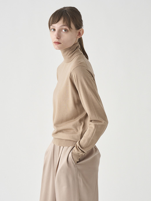タートルネック長袖ニットプルオーバー | LENA | 30G MODERN FIT 詳細画像 TOASTED ALMOND 6
