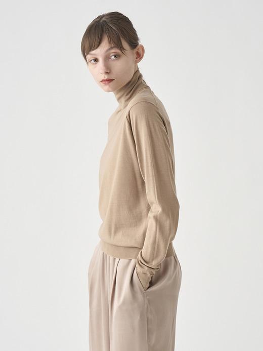 タートルネック長袖ニットプルオーバー | LENA | 30G MODERN FIT 詳細画像 TOASTED ALMOND 7