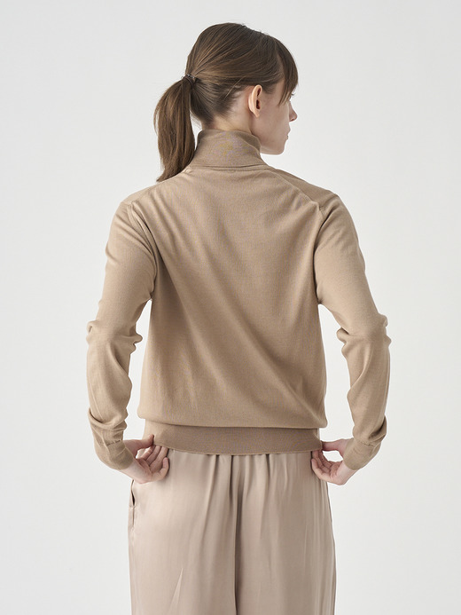 タートルネック長袖ニットプルオーバー | LENA | 30G MODERN FIT 詳細画像 TOASTED ALMOND 8