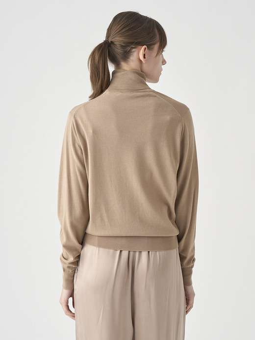 タートルネック長袖ニットプルオーバー | LENA | 30G MODERN FIT 詳細画像 TOASTED ALMOND 9