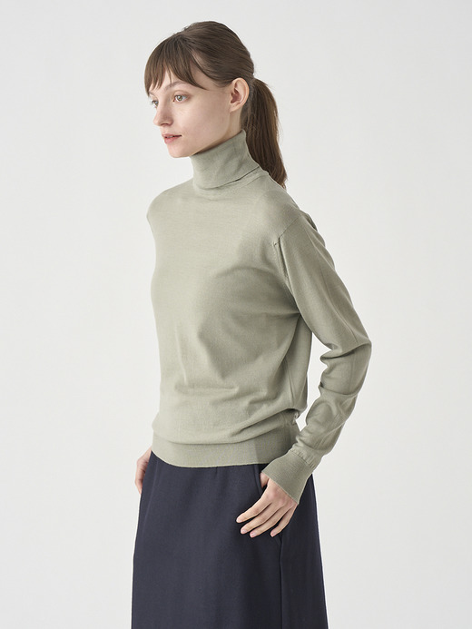 タートルネック長袖ニットプルオーバー | LENA | 30G MODERN FIT 詳細画像 THISTLE DEW 3