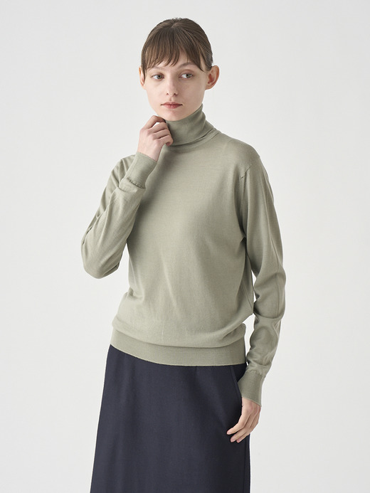 タートルネック長袖ニットプルオーバー | LENA | 30G MODERN FIT 詳細画像 THISTLE DEW 4