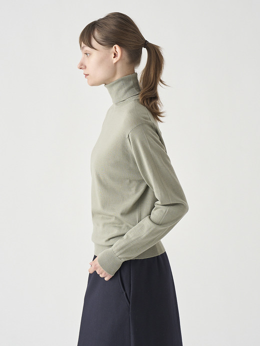 タートルネック長袖ニットプルオーバー | LENA | 30G MODERN FIT 詳細画像 THISTLE DEW 5