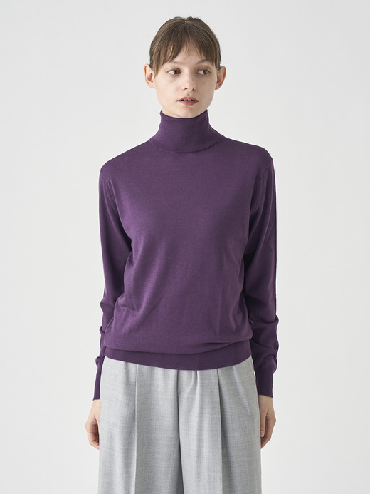 タートルネック長袖ニットプルオーバー | LENA | 30G MODERN FIT 詳細画像 VELVET PLUM 3