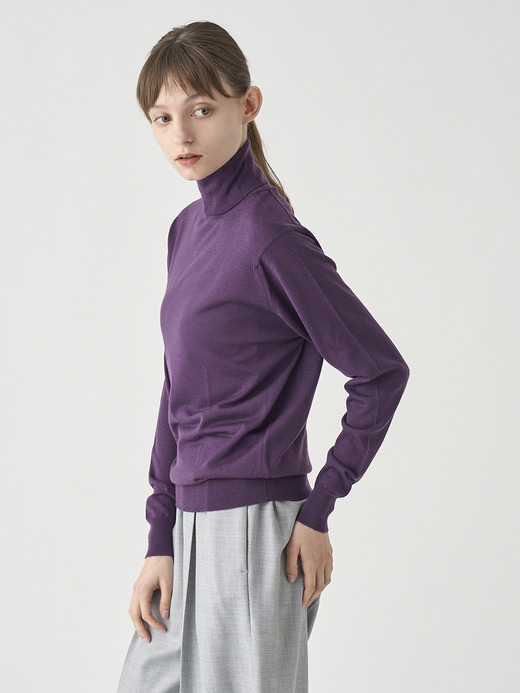 タートルネック長袖ニットプルオーバー | LENA | 30G MODERN FIT 詳細画像 VELVET PLUM 4