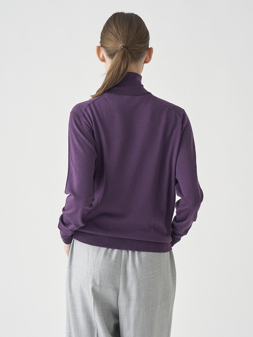タートルネック長袖ニットプルオーバー | LENA | 30G MODERN FIT 詳細画像 VELVET PLUM 5