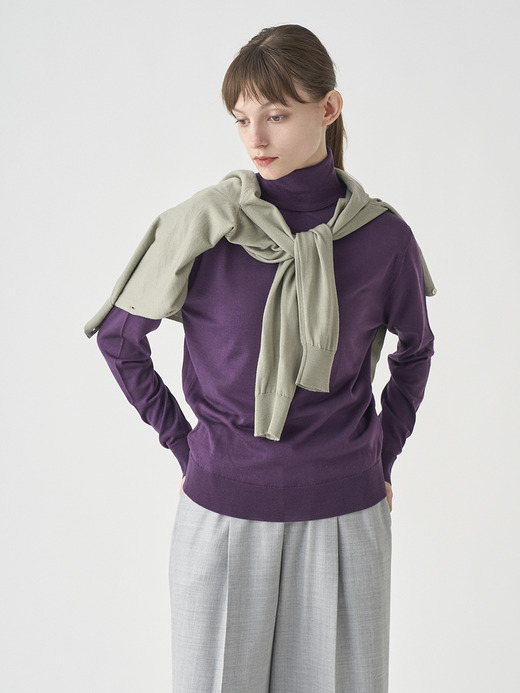 タートルネック長袖ニットプルオーバー | LENA | 30G MODERN FIT 詳細画像 VELVET PLUM 7