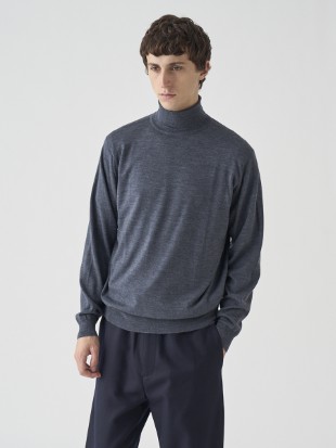 タートルネック長袖ニットプルオーバー | LEVINE | 30G MODERN FIT