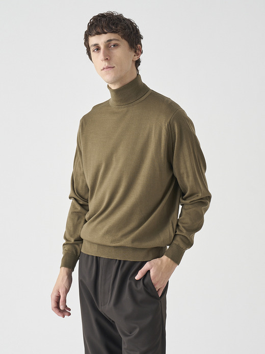 タートルネック長袖ニットプルオーバー | LEVINE | 30G MODERN FIT 詳細画像 REWILDING GREEN 1