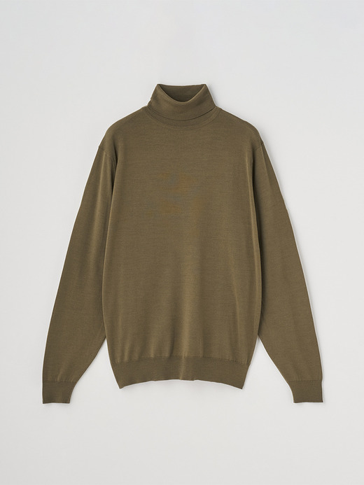 タートルネック長袖ニットプルオーバー | LEVINE | 30G MODERN FIT 詳細画像 REWILDING GREEN 2