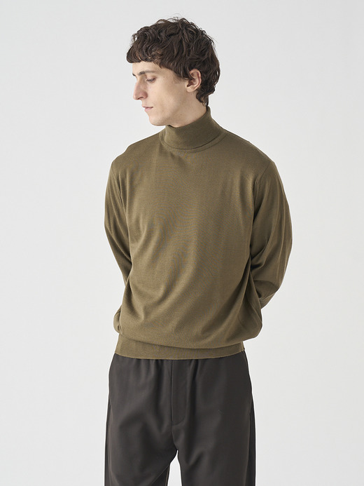 タートルネック長袖ニットプルオーバー | LEVINE | 30G MODERN FIT 詳細画像 REWILDING GREEN 3