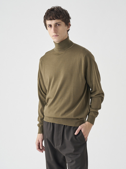 タートルネック長袖ニットプルオーバー | LEVINE | 30G MODERN FIT 詳細画像 REWILDING GREEN 4