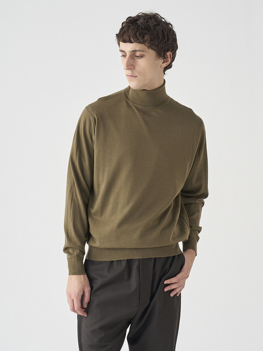 タートルネック長袖ニットプルオーバー | LEVINE | 30G MODERN FIT 詳細画像 REWILDING GREEN 5